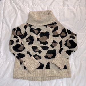Cozy Leopard Turtleneck Sweater